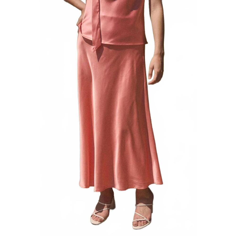 NEW LUCY PARIS fitz midi skirt in coral